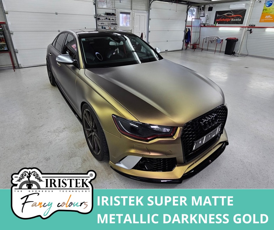 One of our special premium colours ➡ Super Matte Metallic Darkness Gold???? Autofolije Basta????info@iristekeurope.com